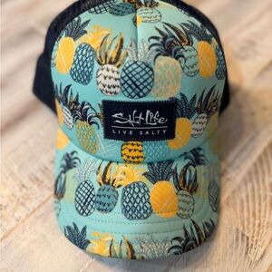Salt Life Womens Pineapple Hat - Aqua and Yellow